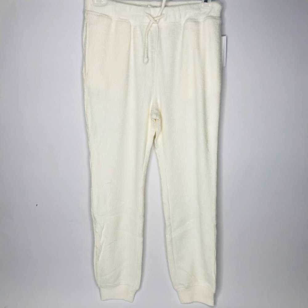 Treasure and Bond Ivory Dove Heather Kids’ Jogger Cozy Rib